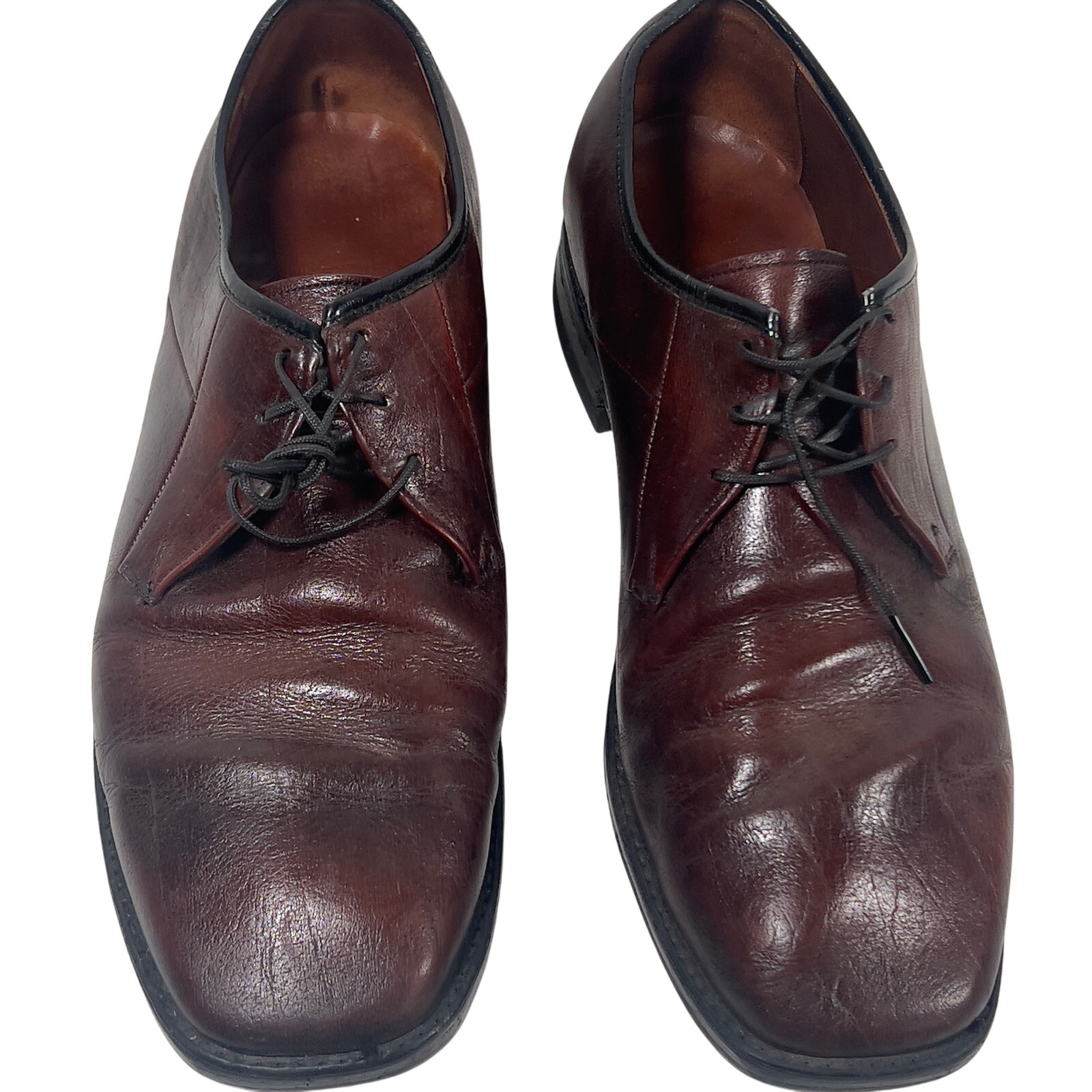 Brown Leather Mens Dress Shoe LaceUps Oxfords Size 10 Freeman Flex Brand